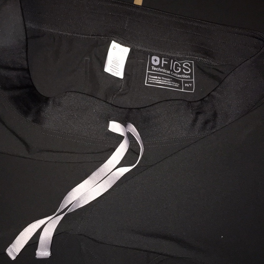 Figs Black Scrub Bottoms TALL